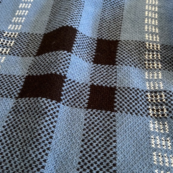 By Design Black & Blue Plaid Mock Neck Sweater Size Medium - Picture 3 of 5